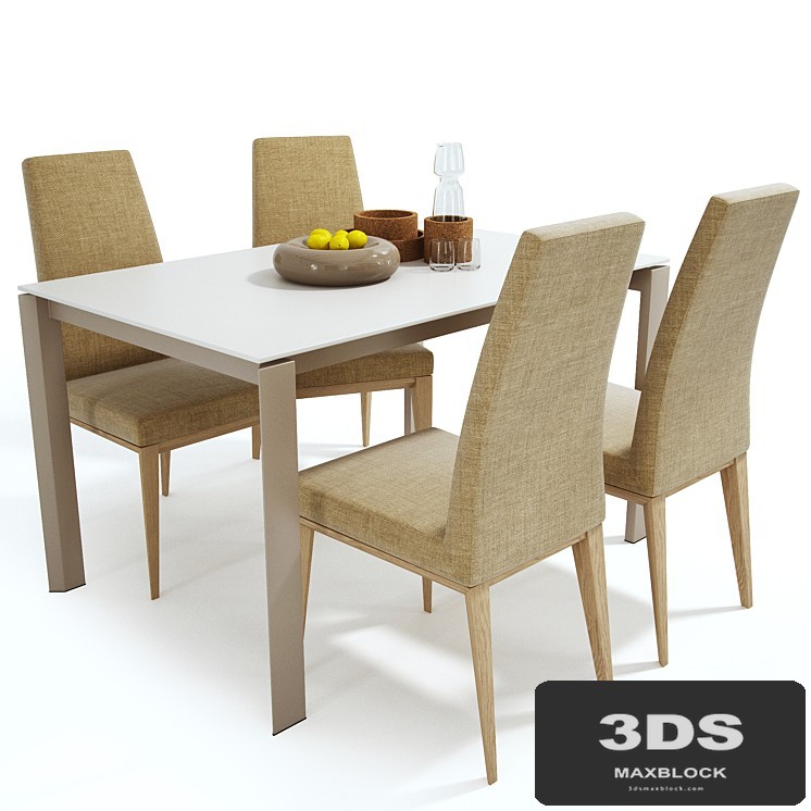 Calligaris set table Duca, chair Bess