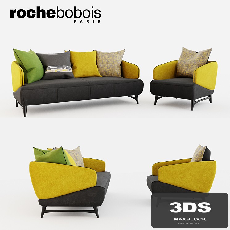 Roche Bobois Aries seat sofa &amp; armchair