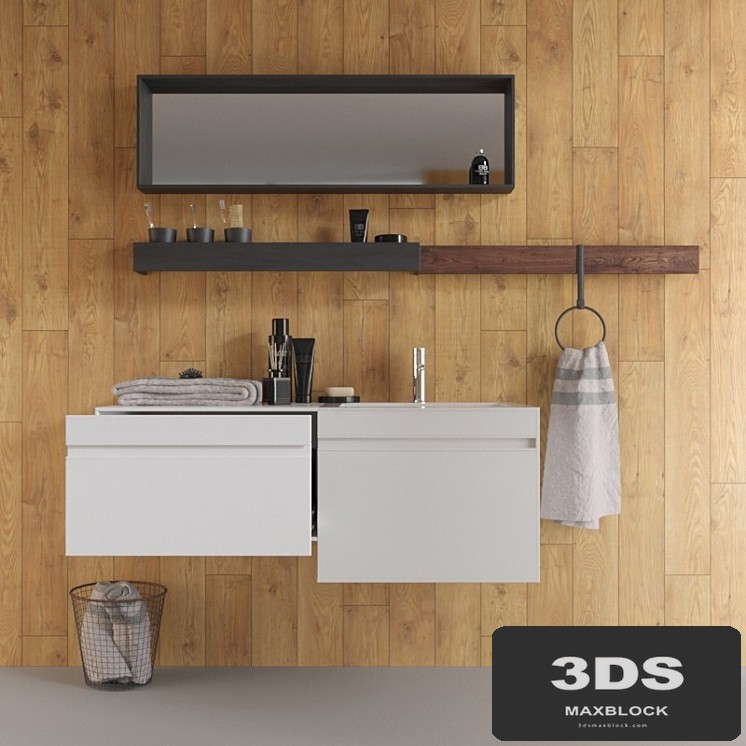 A set of furniture Porcelanosa Dess borax brillo
