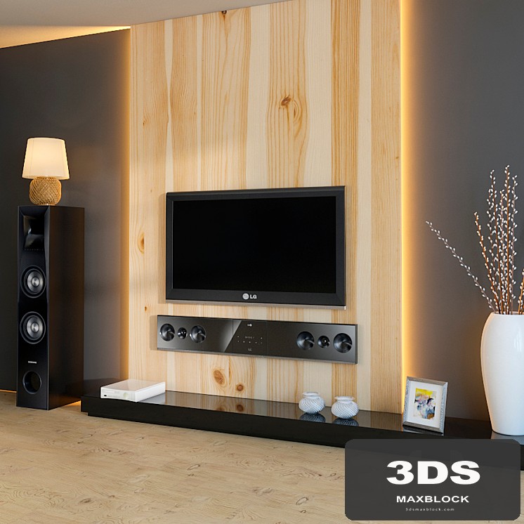The wall with TV