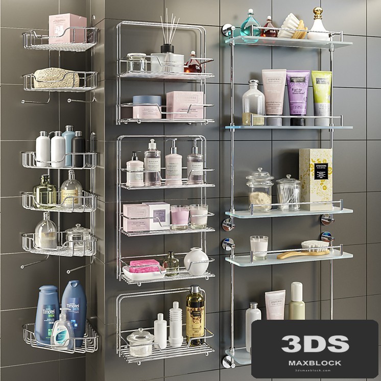 Accessories and cosmetics for the bath + Axentia shelves, Bemeta set 1