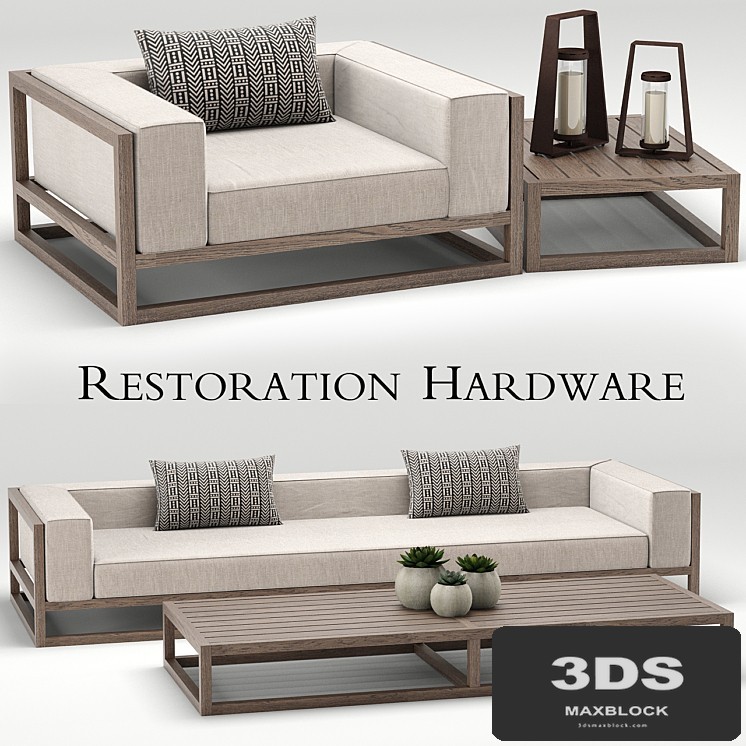 Restoration Hardware Aviara teak sofa