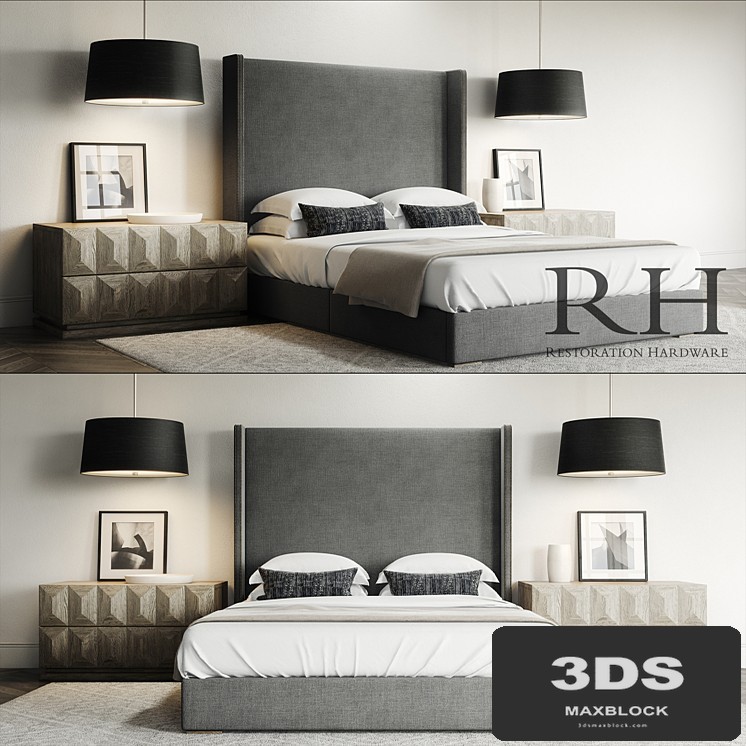 Lawson Custom Platform Bed Set / Restoration Hardware