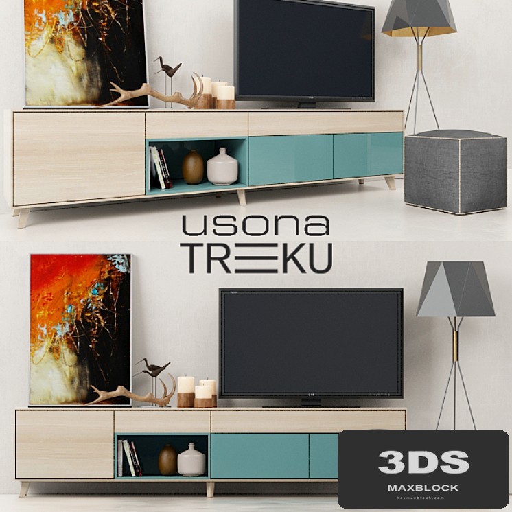 The wall Aura Credenza (Treku) + Lamp (Usona)