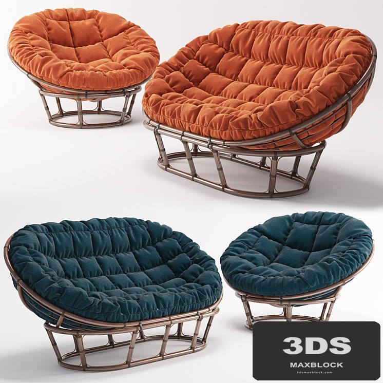 Rattan chair Papasan and Sofa Rattan Mamasan