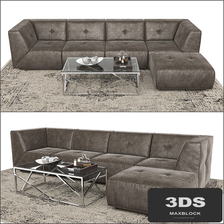 Divani Casa Sectional Sofa and Ottoman.