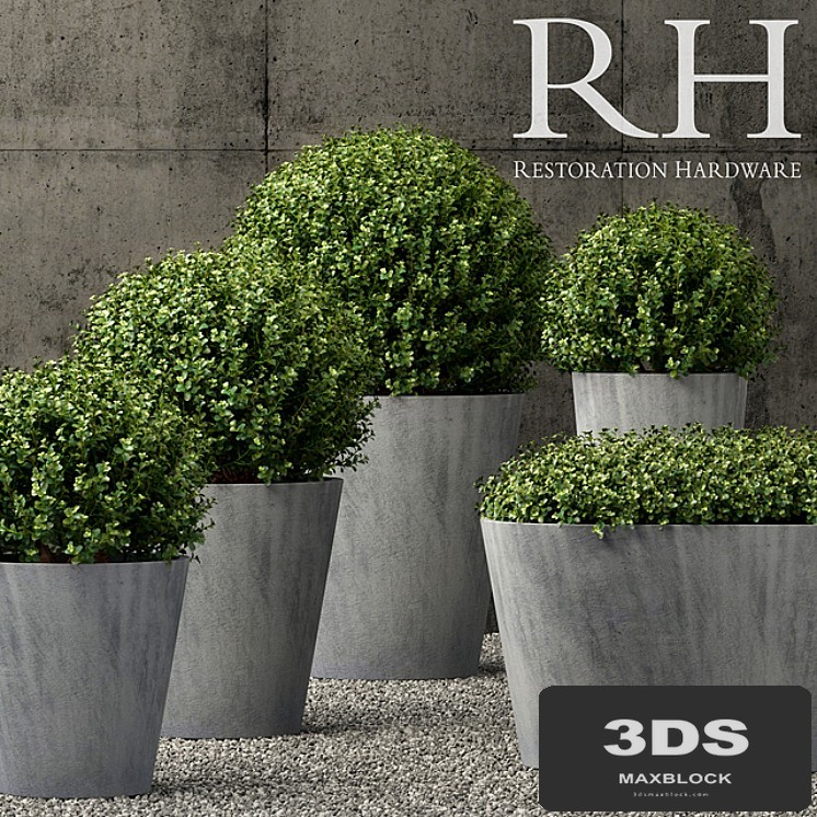 Restoration Hardware estate zinc round planters