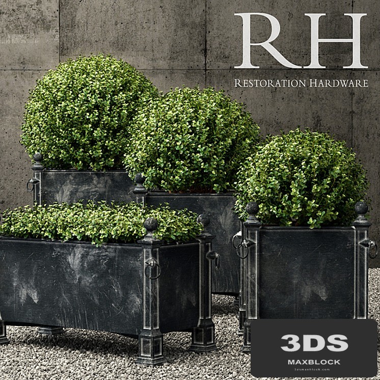 Restoration Hardware versailles weathered zinc planters