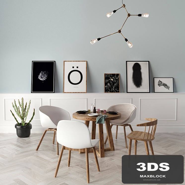 Hay table and chairs and decorative set