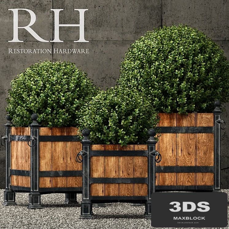 Restoration Hardware versailles wood panel planters