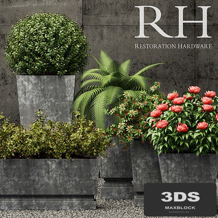 Restoration Hardware pedestal sheet metal planters