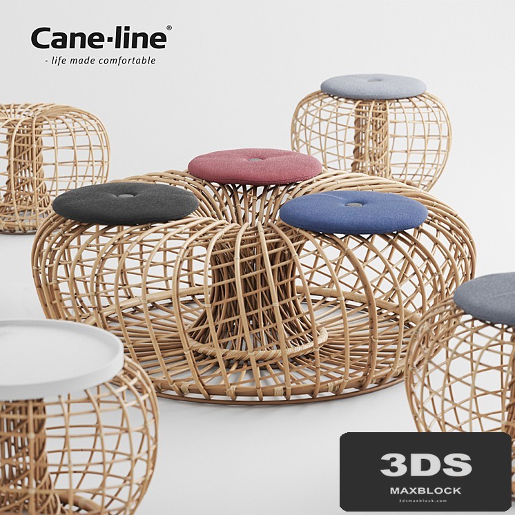 Rattan Nest - Table, Bench, Pouf &amp; Footstool