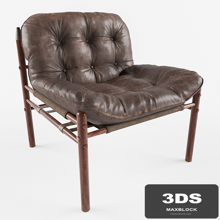 Arne Norell Rosewood and Leather Lounge Chair