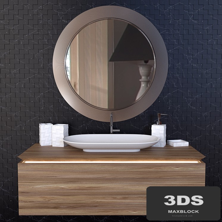 Schwarz Weiß Mosaik Badezimmer Set