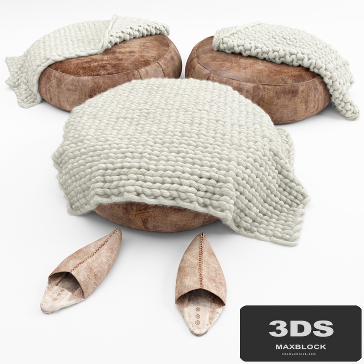 Poof, slippers, rugs-rugs, wraps