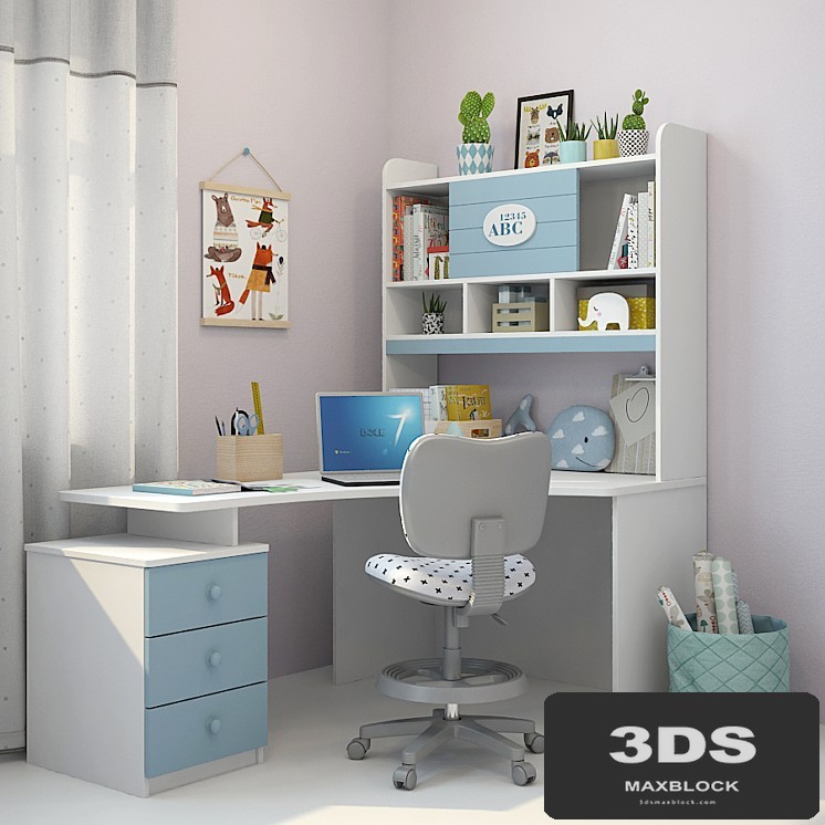 Writing desk and decor for a nursery 3