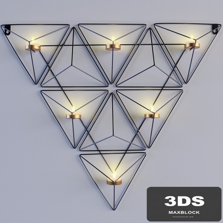 Black Metal Triangle Sconce