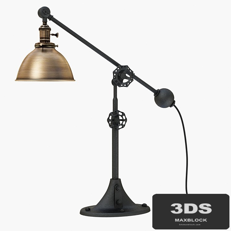 RH INDUSTRIAL ERA TASK LAMP ANTIQUE BRASS