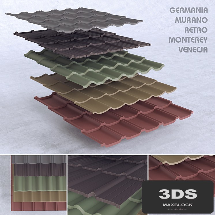 Set of metal tile