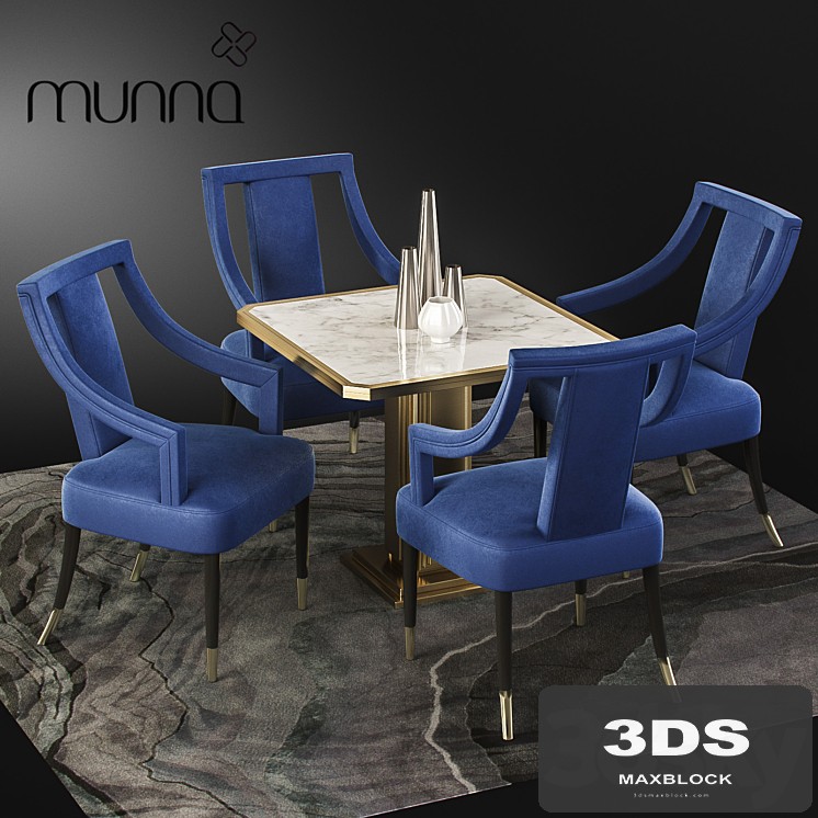 Munna Design dining set with CORSET Chair, Table and Decor