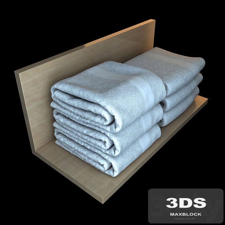Towels on a shelf