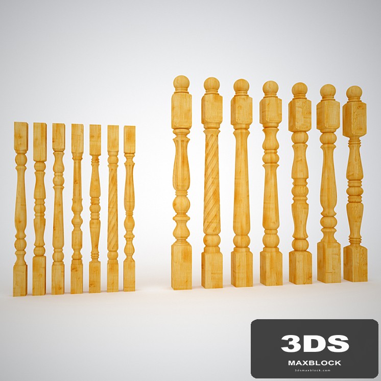 A collection of columns and balusters