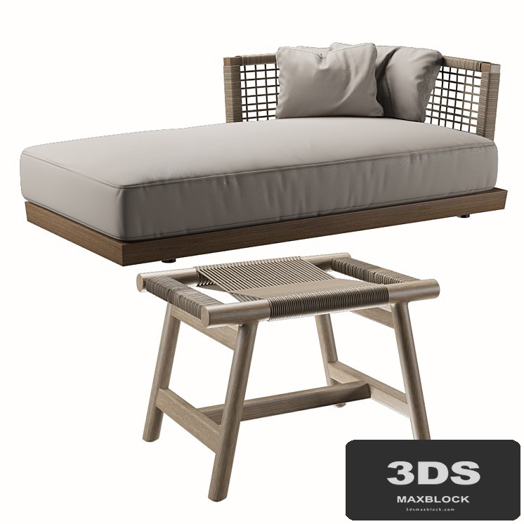 Flexform Mood Oscar dormeuse & Ottoman Giano