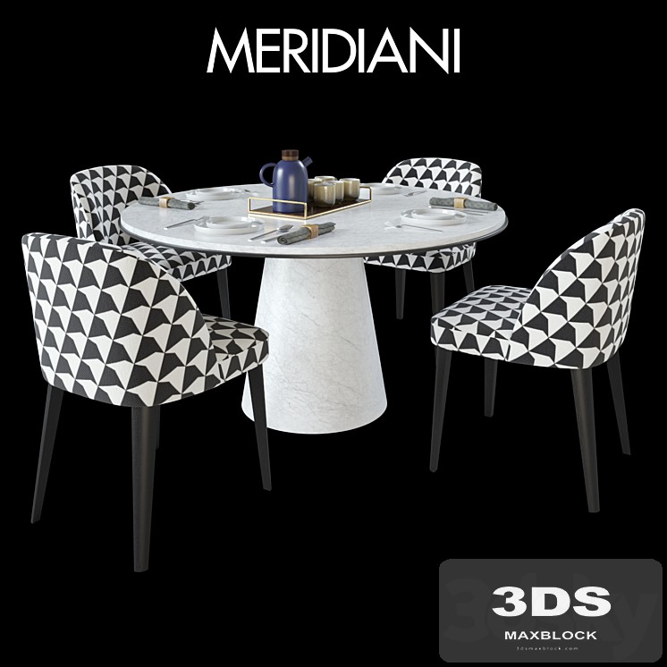 Table Meridiani OWEN & Chair Meridiani ODETTE