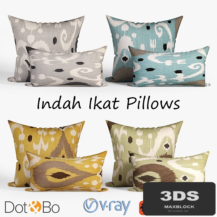 Decorative pillows Dot and bo_Indah Ikat. set 044