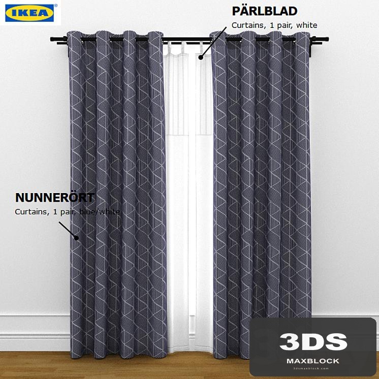 ikea curtain nunnerort and parlblad