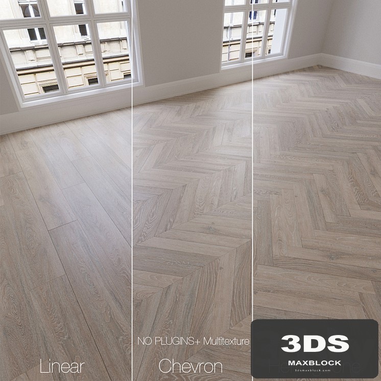 Parquet natural, oak Toronto, 3 types. Linear, chevron, herringbone.