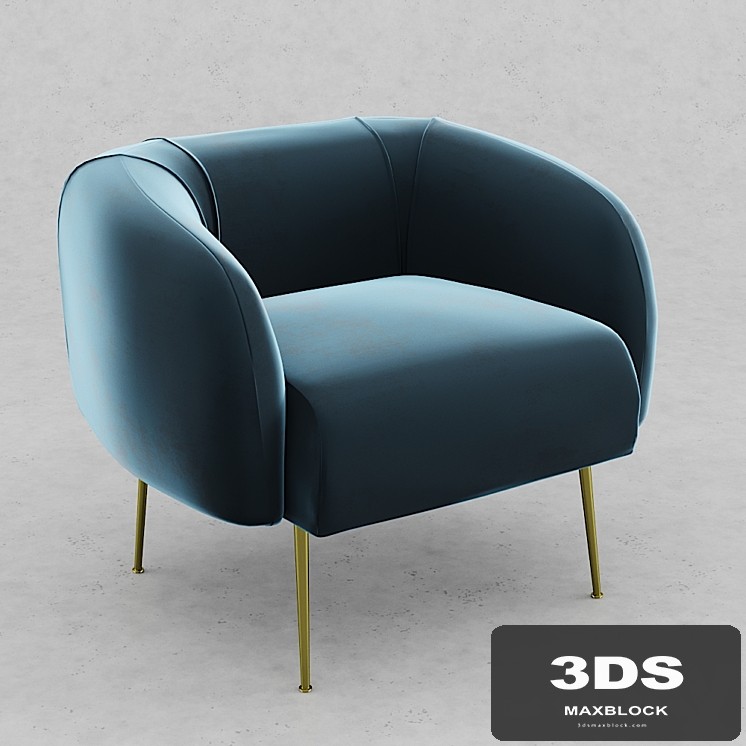 Allie Chair Velour Petro - Plum