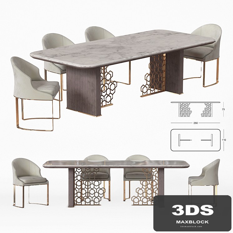 Longhi Excelsior Table and Daphne chair