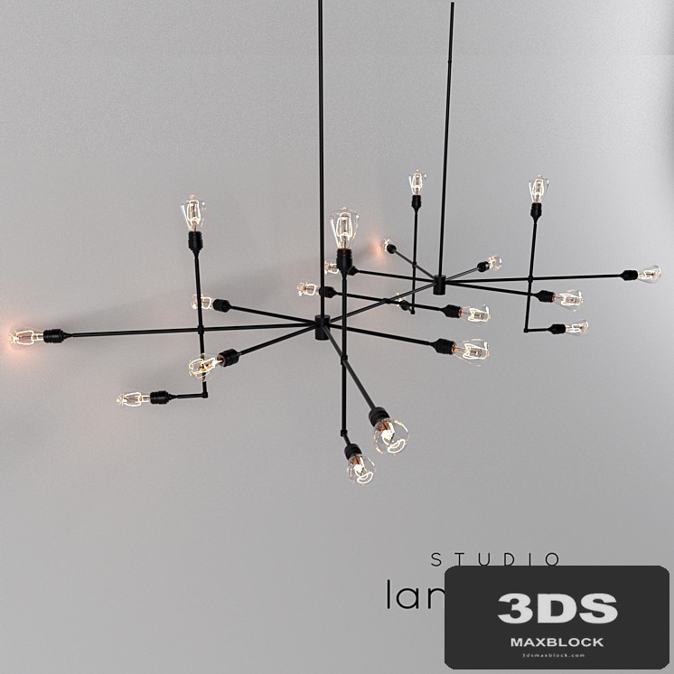 Industrial bar by Lamp Cage / Chandelier black v2