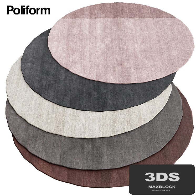 Plain gray poliform round rugs