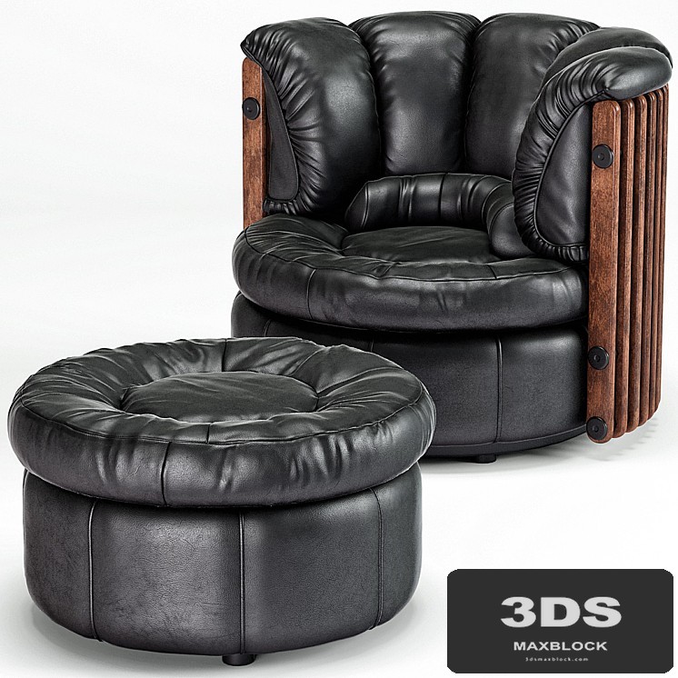 Isle D'Palm Arm Chair, Ottoman