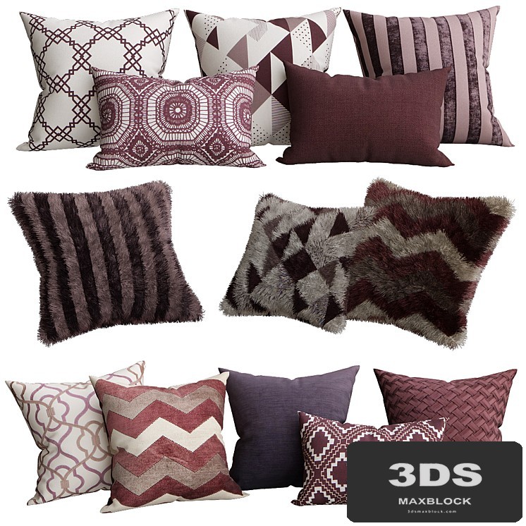 Purple collection of decorative pillows