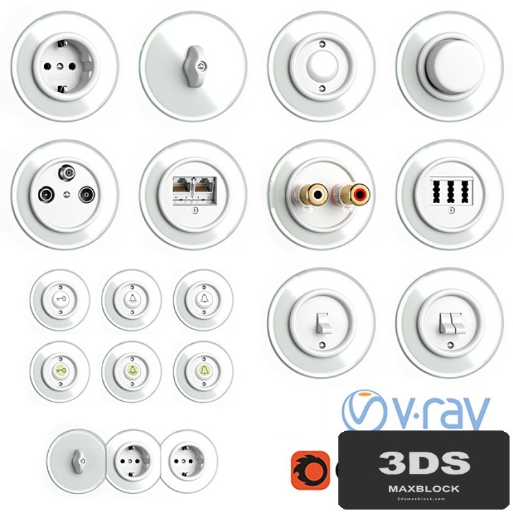 Switches and sockets THPG Duroplast Glass Covering