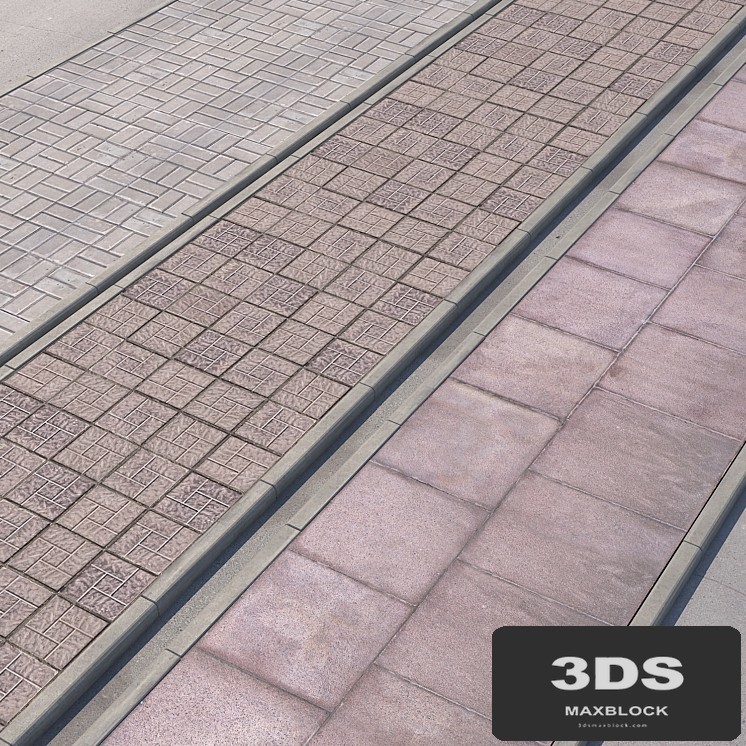 3 variants of pavement with road set_3