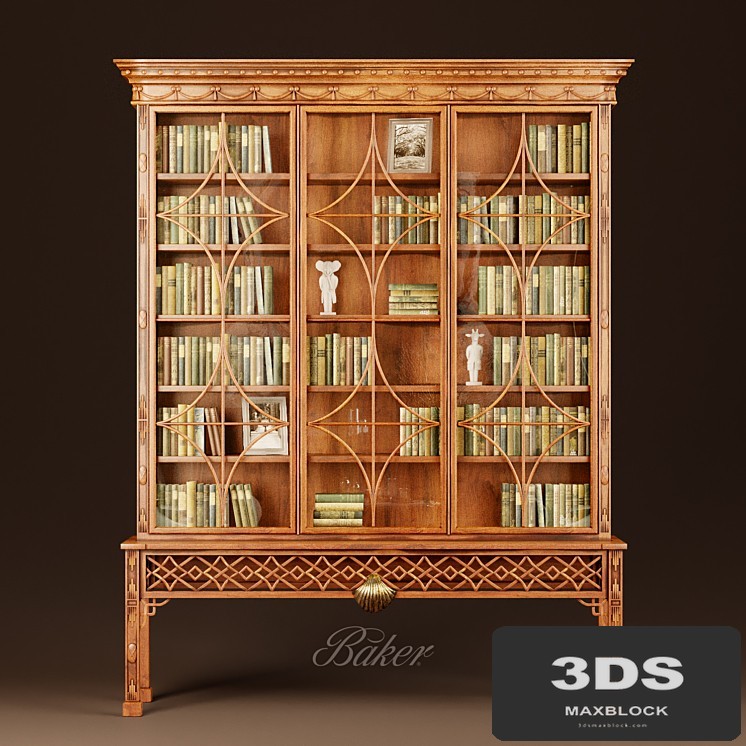 Baker IRISH CHINESE CHIPPENDALE MAHOGANY CABINET