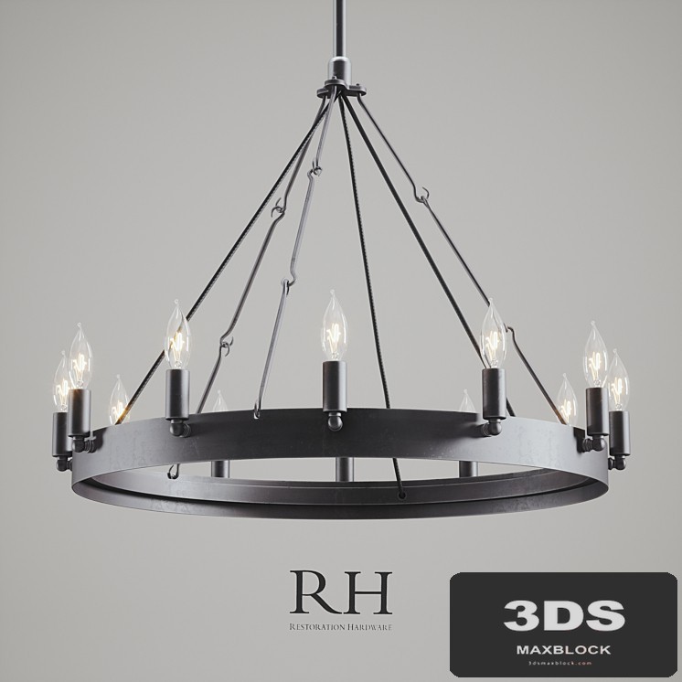 CAMINO VINTAGE CANDELABRA / FILAMENT ROUND CHANDELIER IRON