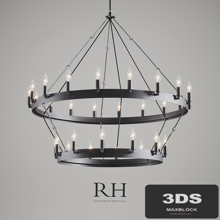 CAMINO VINTAGE CANDELABRA 2-TIER CHANDELIER