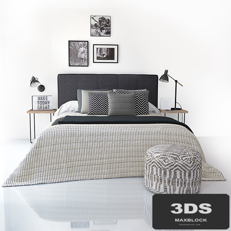 Bed Kenay Kina cabecero gris oscuro