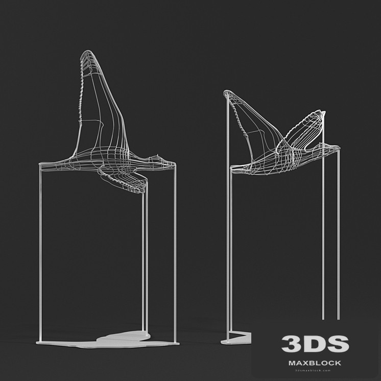 Flight Shadows decor sculpture by Artem Zakharchenko / two white birds