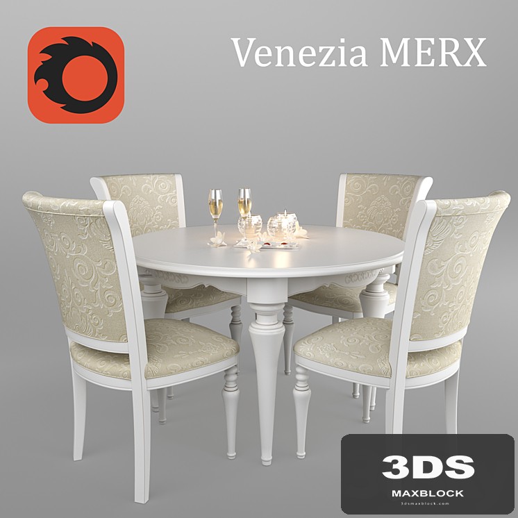 Table and chairs Venezia Merx
