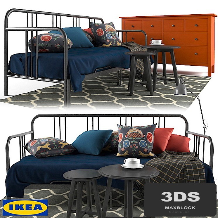 FYRESDAL-IKEA Daybed & HEMNES-IKEA 8-drawer dresser