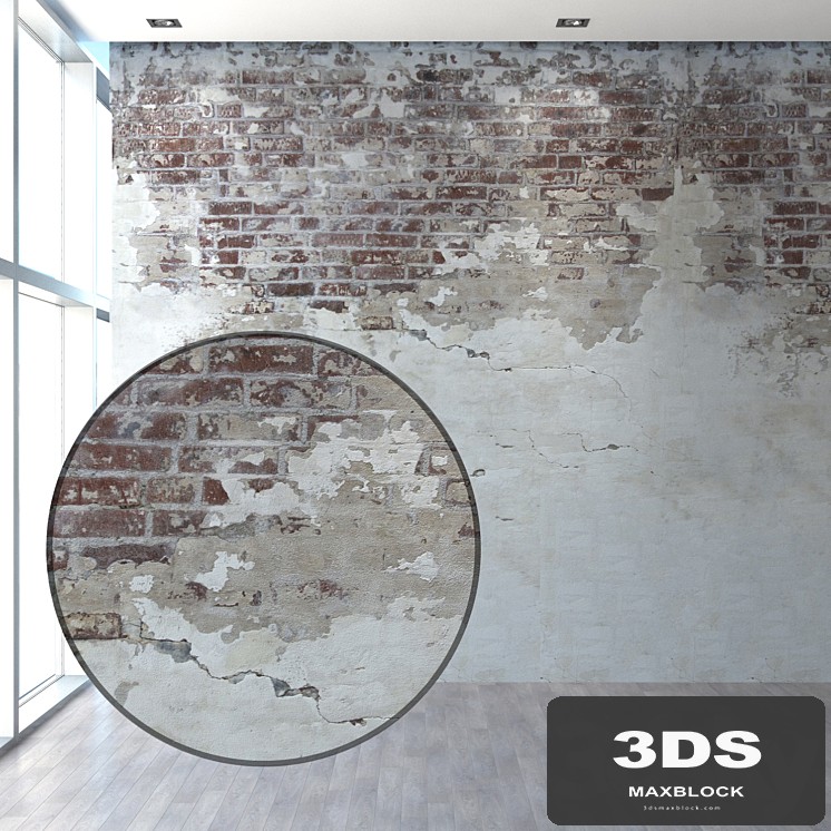 Aged wall with masonry