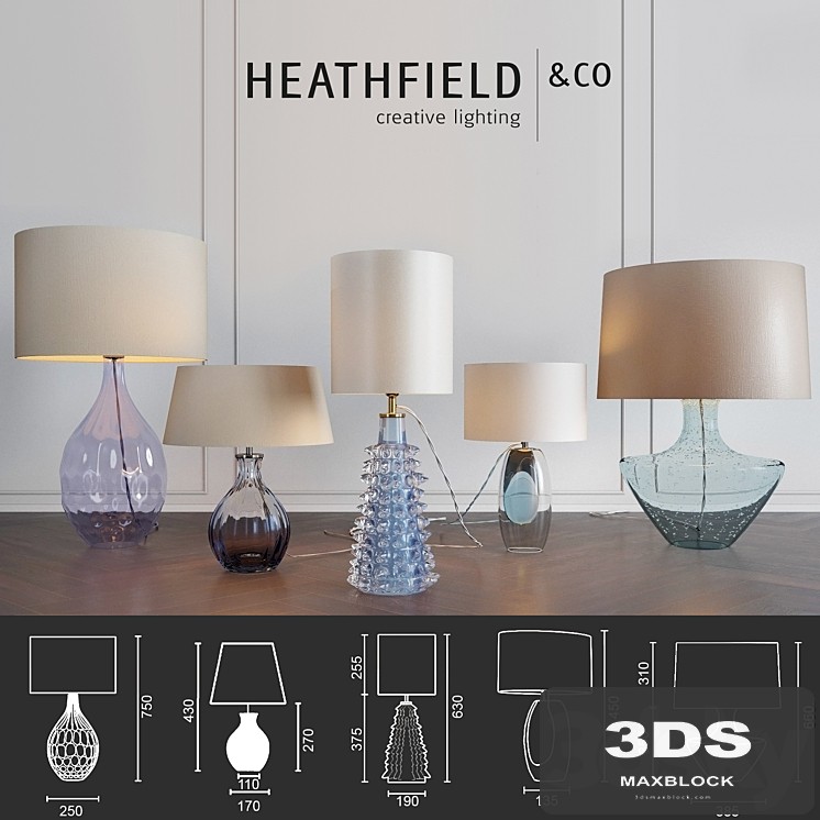 Heathfield & Co_Table Lamps_BLUE_Set 3