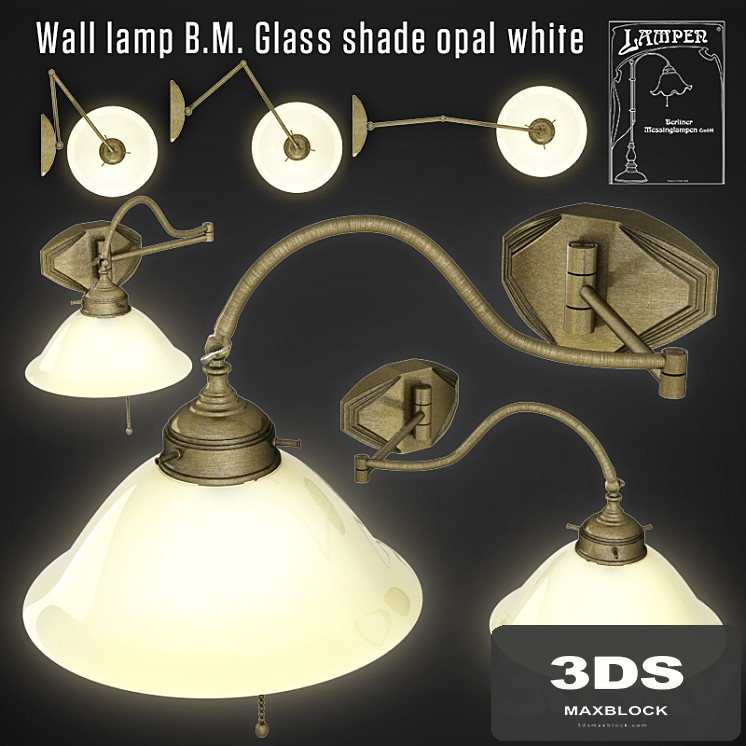 Wall lamp BM Glass shade opal white