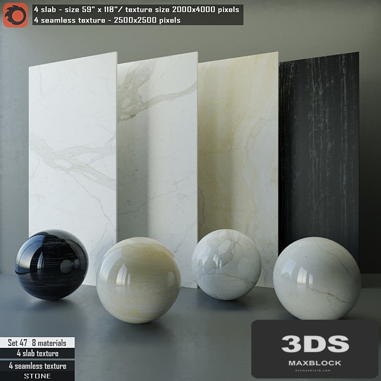 Stone slab & Seamless texture Set 47